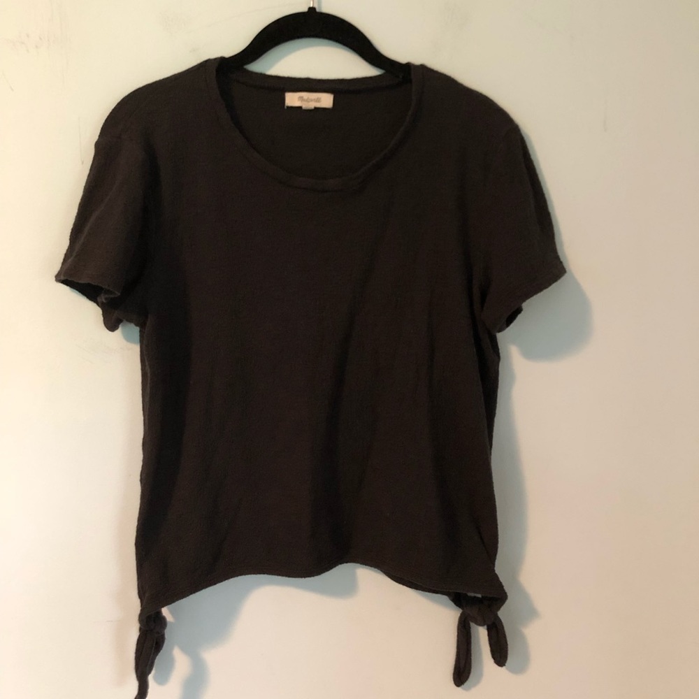 Madewell Black Short Sleeve Blouse Size Medium